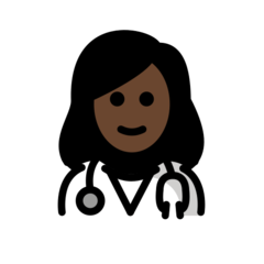 How Woman Health Worker: Dark Skin Tone emoji looks on Openmoji.