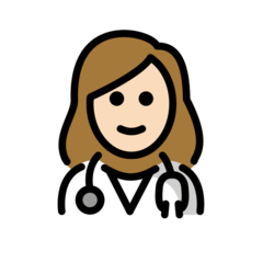 How Woman Health Worker: Light Skin Tone emoji looks on Openmoji.