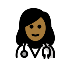 How Woman Health Worker: Medium-Dark Skin Tone emoji looks on Openmoji.