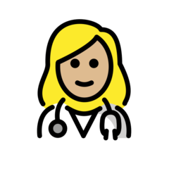 How Woman Health Worker: Medium-Light Skin Tone emoji looks on Openmoji.