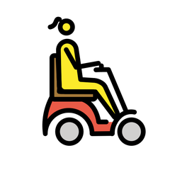 電動車椅子の女性 右向きの絵文字がOpenmojiでどのように見えるか。