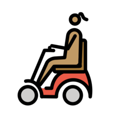 How Woman in Motorized Wheelchair: Medium Skin Tone emoji looks on Openmoji.