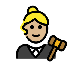 A quoi ressemblent les emoji Juge femme: peau moyennement claire sur Openmoji.