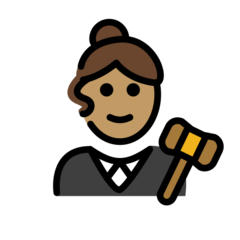 A quoi ressemblent les emoji Juge femme: peau légèrement mate sur Openmoji.