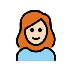 A quoi ressemblent les emoji Femme: peau claire et cheveux roux sur Openmoji.