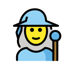 How Woman Mage emoji looks on Openmoji.