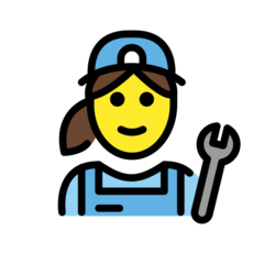 How Woman Mechanic emoji looks on Openmoji.