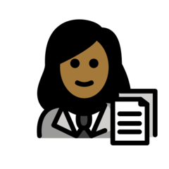 How Woman Office Worker: Medium-Dark Skin Tone emoji looks on Openmoji.