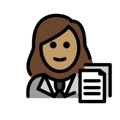 A quoi ressemblent les emoji Employée de bureau: peau légèrement mate sur Openmoji.