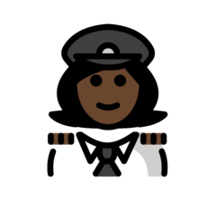 How Woman Pilot: Dark Skin Tone emoji looks on Openmoji.