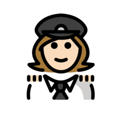 How Woman Pilot: Light Skin Tone emoji looks on Openmoji.