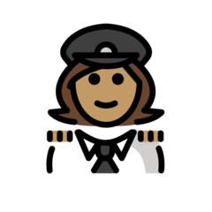 A quoi ressemblent les emoji Pilote femme: peau légèrement mate sur Openmoji.