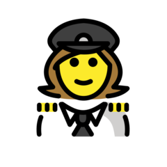 How Woman Pilot emoji looks on Openmoji.