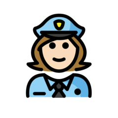 How Woman Police Officer: Light Skin Tone emoji looks on Openmoji.