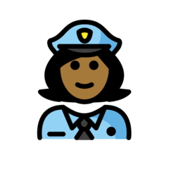 How Woman Police Officer: Medium-Dark Skin Tone emoji looks on Openmoji.