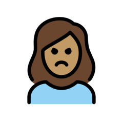 A quoi ressemblent les emoji Femme qui boude: peau légèrement mate sur Openmoji.