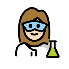 How Woman Scientist: Light Skin Tone emoji looks on Openmoji.