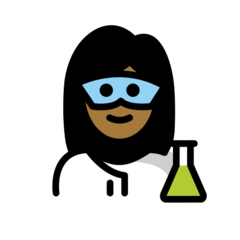 How Woman Scientist: Medium-Dark Skin Tone emoji looks on Openmoji.