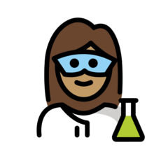 How Woman Scientist: Medium Skin Tone emoji looks on Openmoji.