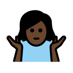 How Woman Shrugging: Dark Skin Tone emoji looks on Openmoji.