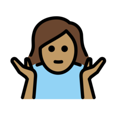 How Woman Shrugging: Medium Skin Tone emoji looks on Openmoji.