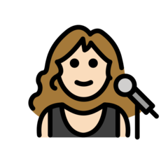 How Woman Singer: Light Skin Tone emoji looks on Openmoji.