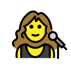 How Woman Singer emoji looks on Openmoji.