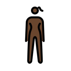 How Woman Standing: Dark Skin Tone emoji looks on Openmoji.