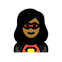 How Woman Superhero: Medium-Dark Skin Tone emoji looks on Openmoji.