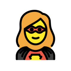 How Woman Superhero emoji looks on Openmoji.