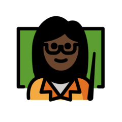 How Woman Teacher: Dark Skin Tone emoji looks on Openmoji.