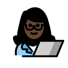 How Woman Technologist: Dark Skin Tone emoji looks on Openmoji.