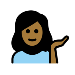 How Woman Tipping Hand: Medium-Dark Skin Tone emoji looks on Openmoji.