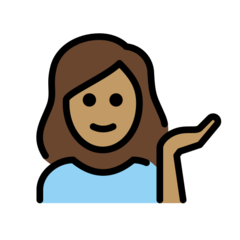 Hoe Vrouw achter informatiebalie: getinte huidskleur emoji eruit ziet op Openmoji.