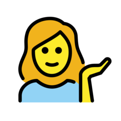 How Woman Tipping Hand emoji looks on Openmoji.