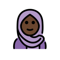 Hoe Vrouw met hoofddoek: donkere huidskleur emoji eruit ziet op Openmoji.