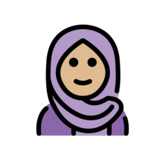 How Woman with Headscarf: Medium-Light Skin Tone emoji looks on Openmoji.