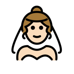 A quoi ressemblent les emoji Femme avec voile: peau claire sur Openmoji.