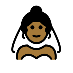 Bagaimana Woman with Veil: Medium-Dark Skin Tone emoji terlihat di Openmoji.