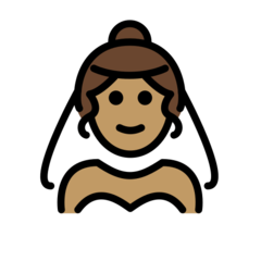 How Woman with Veil: Medium Skin Tone emoji looks on Openmoji.