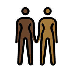 How Women Holding Hands: Dark Skin Tone, Medium-Dark Skin Tone emoji looks on Openmoji.