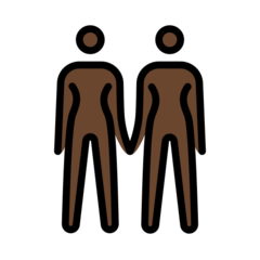 How Women Holding Hands: Dark Skin Tone emoji looks on Openmoji.