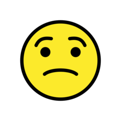 How Worried Face emoji looks on Openmoji.