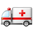 Hur Ambulans emoji ser ut på Samsung.