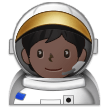 Hur Astronaut: mörk hy emoji ser ut på Samsung.