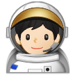 Hoe Astronaut: lichte huidskleur emoji eruit ziet op Samsung.