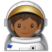 Bagaimana Astronaut: warna kulit gelap-sedang emoji terlihat di Samsung.