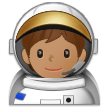 Como o emoji do Astronauta: pele morena é exibido no Samsung.