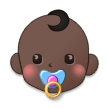 Bagaimana emoji Bayi: ton kulit gelap kelihatan di Samsung.