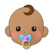 Hoe Baby: getinte huidskleur emoji eruit ziet op Samsung.